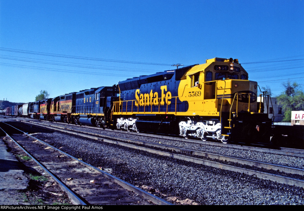 ATSF 5569 with three Chessie System B&O lease units during 1979-1980